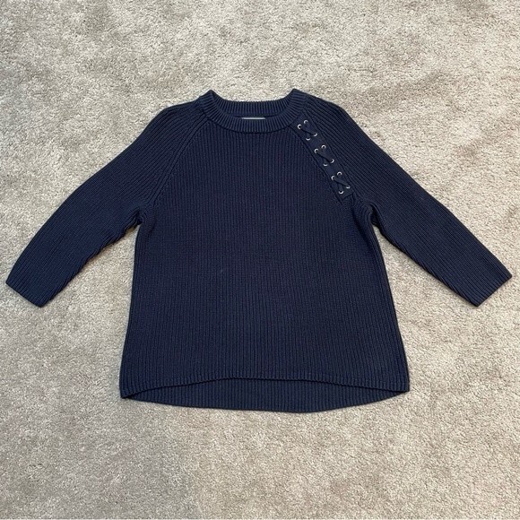 Land’s End Navy Sweater Size M/P - Picture 3 of 10